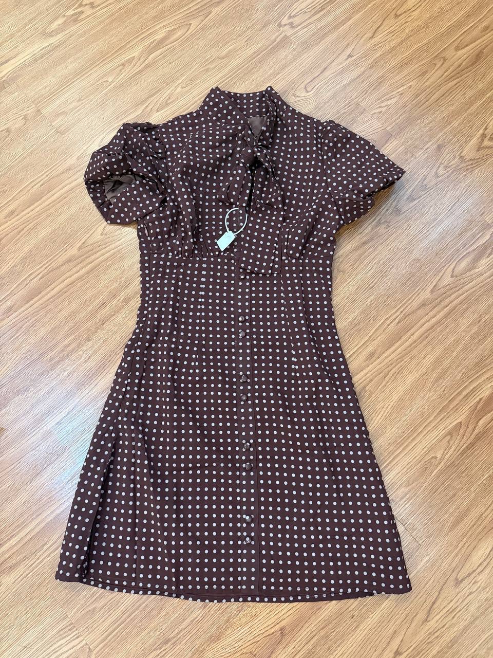 Brown Polkadot Dress