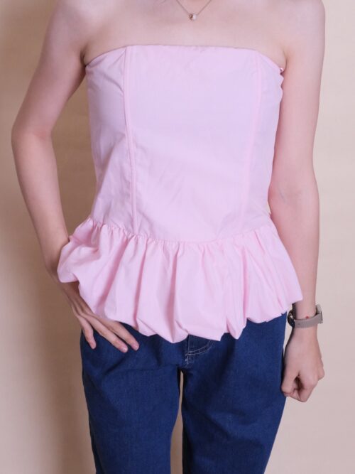 Strapless Peplum Top