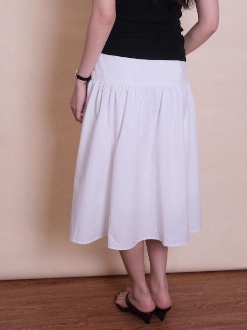 Gathered A-Line Midi Skirt