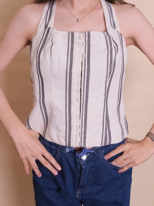 Striped Halter Corset Top (d. size)