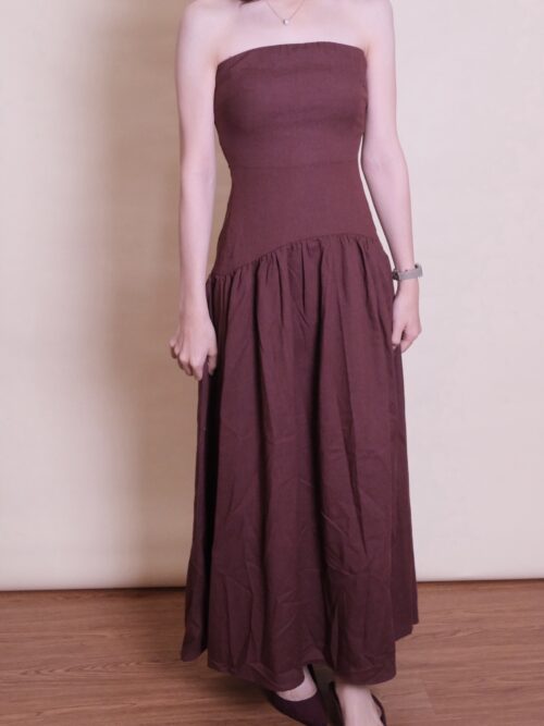 Strapless Drop-Waist Maxi Dress